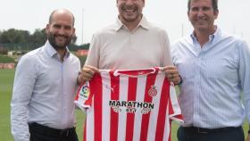 Pere Guardiola (izquierda) junto a Marcelo Claure y el CEO del City Football Group, Ferran Soriano