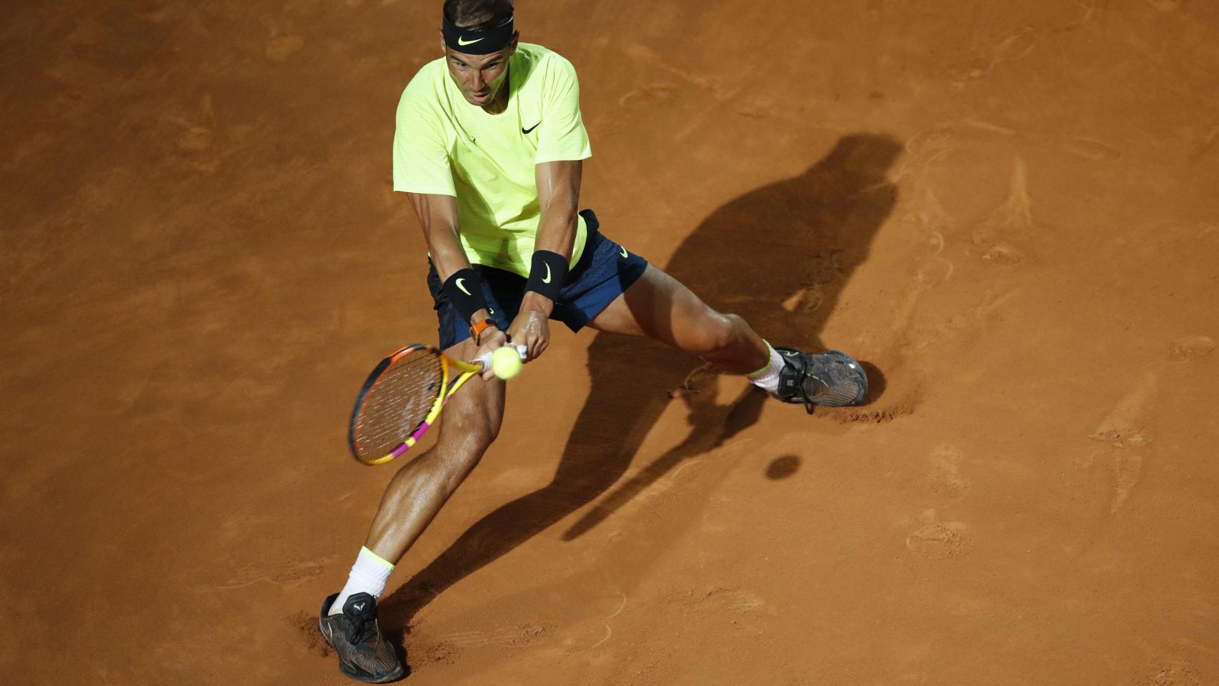 Nadal, durante el partido ante Carreño.