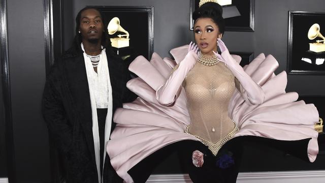 Cardi B y Offset en la última gala de los premios GRAMMY.