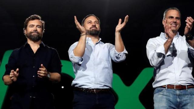 Espinosa de los Monteros, Santiago Abascal y Ortega Smith en una imagen de archivo. Efe