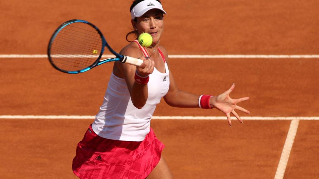 Muguruza, durante su partido ante Gauff en Roma.