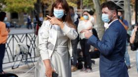 Laura Borràs y Gabriel Rufián a las afueras del Tribunal Supremo.