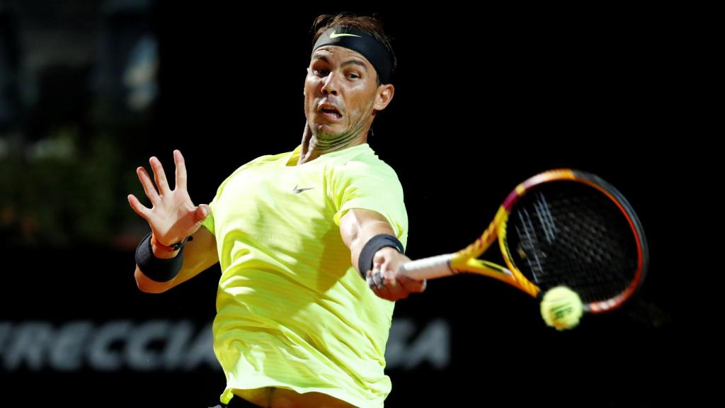 Nadal, durante el partido ante Lajovic en Roma.