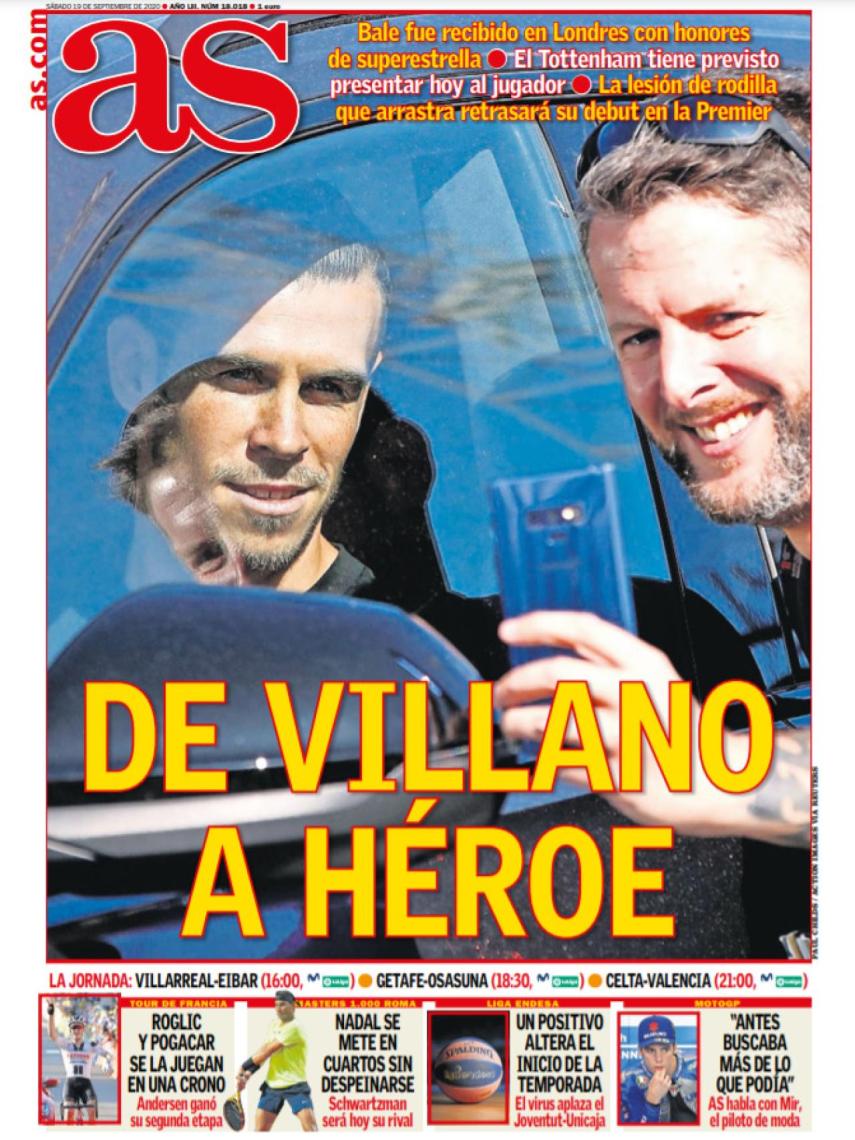 La portada del diario AS 19-09-2020