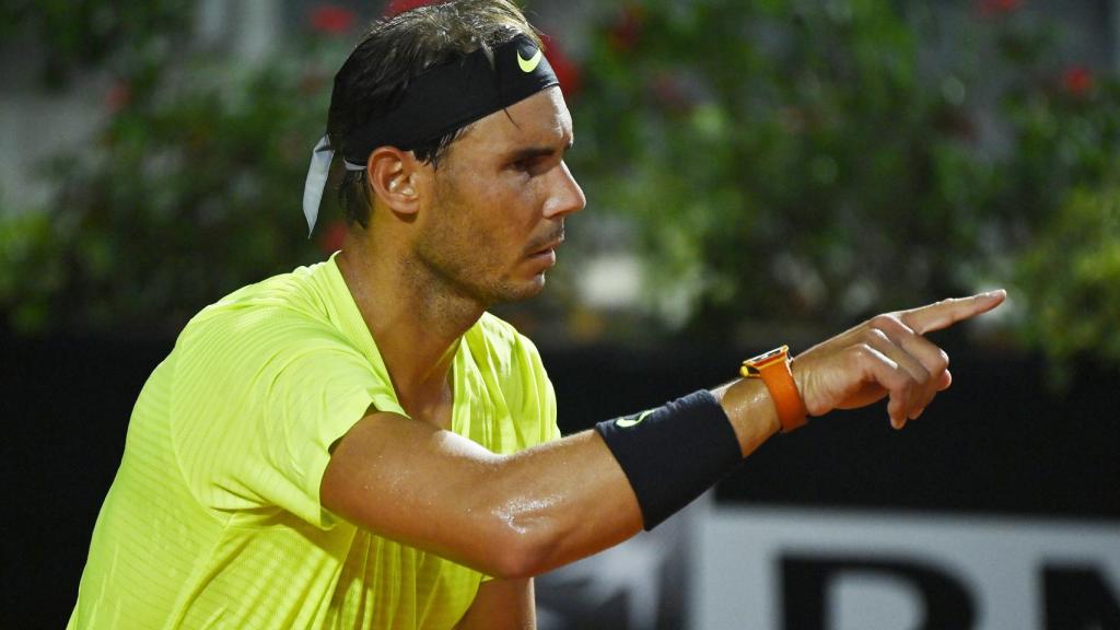 Nadal, durante el partido de cuartos de final en Roma.