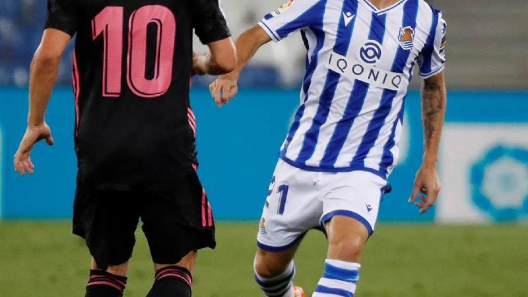 Luka Modric y David Silva, en el Real Sociedad - Real Madrid de la jornada 2 de La Liga