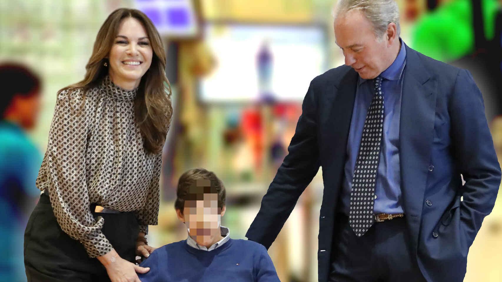 Fabiola Martínez junto a Bertín Osborne y su hijo Kike en imagen de archivo.