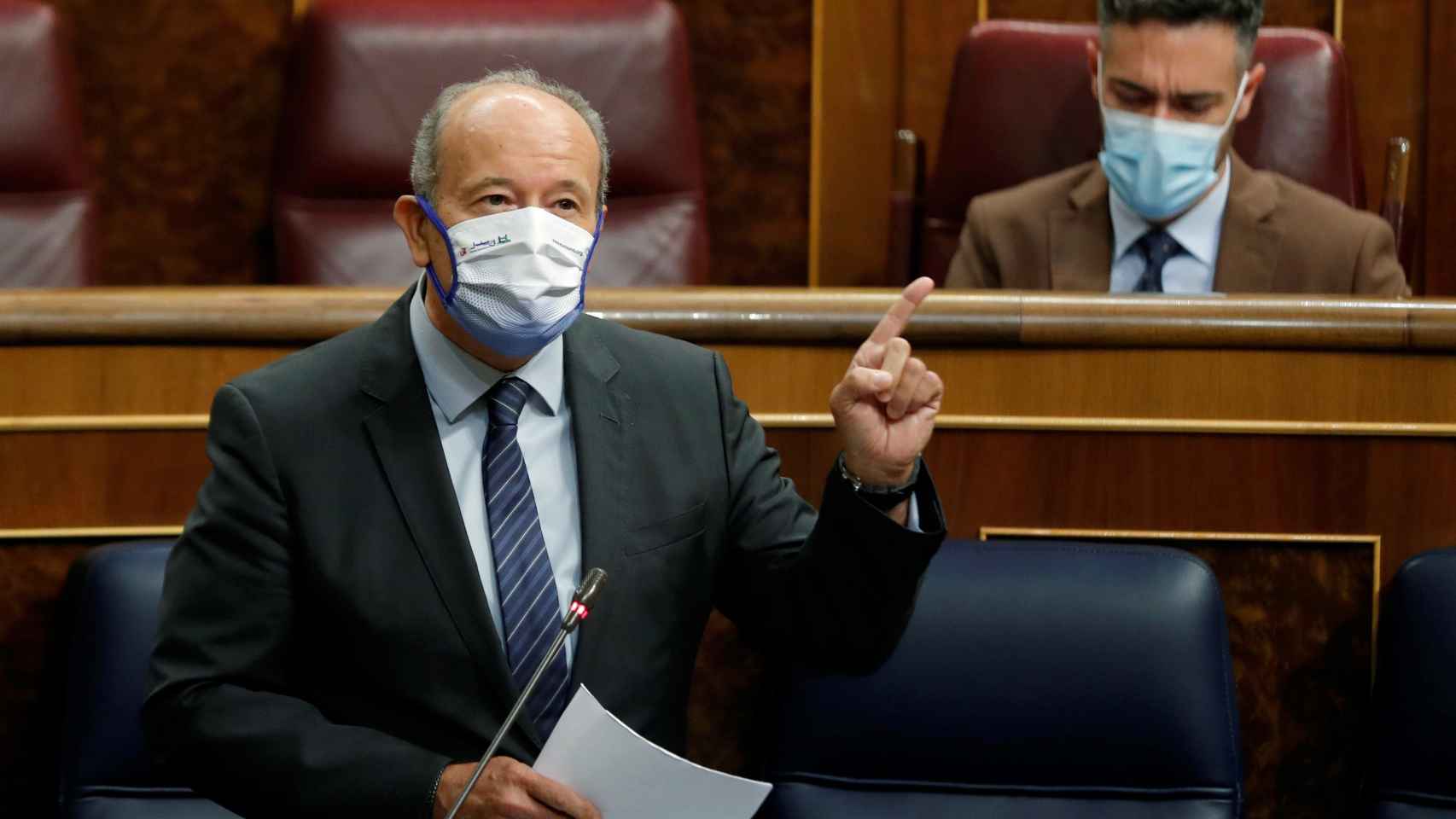 Juan Carlos Campo, ministro de Justicia, durante la sesión de control en el Congreso.