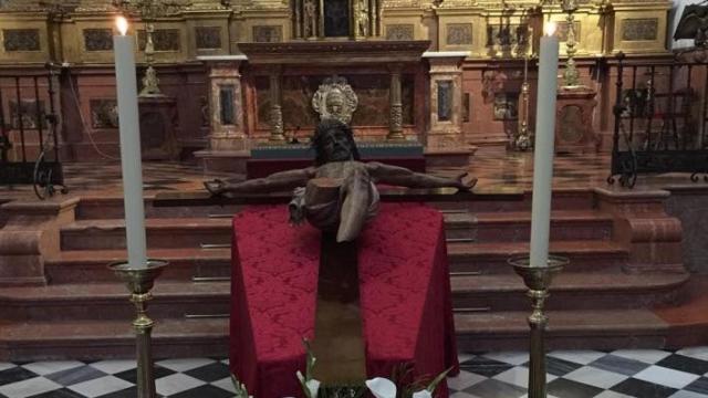 Imagen del Mutilado de Málaga, obra del siglo XVII, en la Iglesia del Sagrario de Málaga.