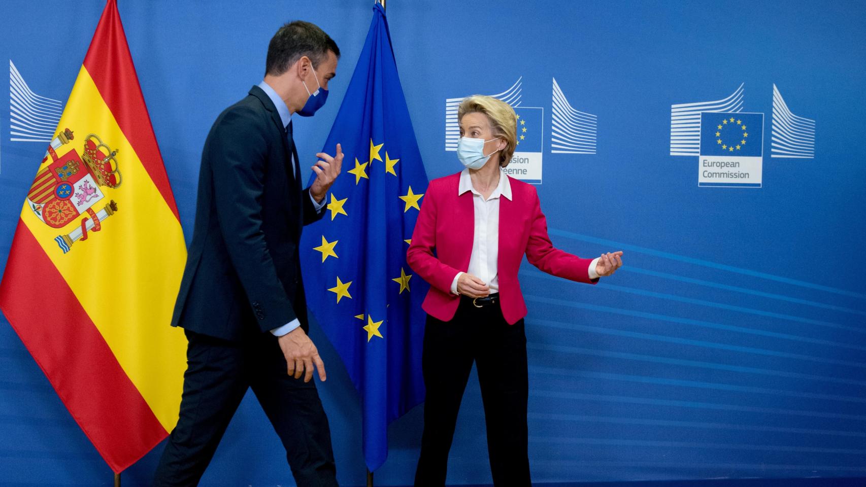 Pedro Sánchez y Ursula von der Leyen, durante su última reunión presencial en Bruselas