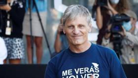 Viggo Mortensen en su llegada a San Sebastián.