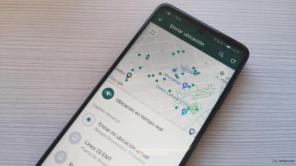 Ubicación en WhatsApp.