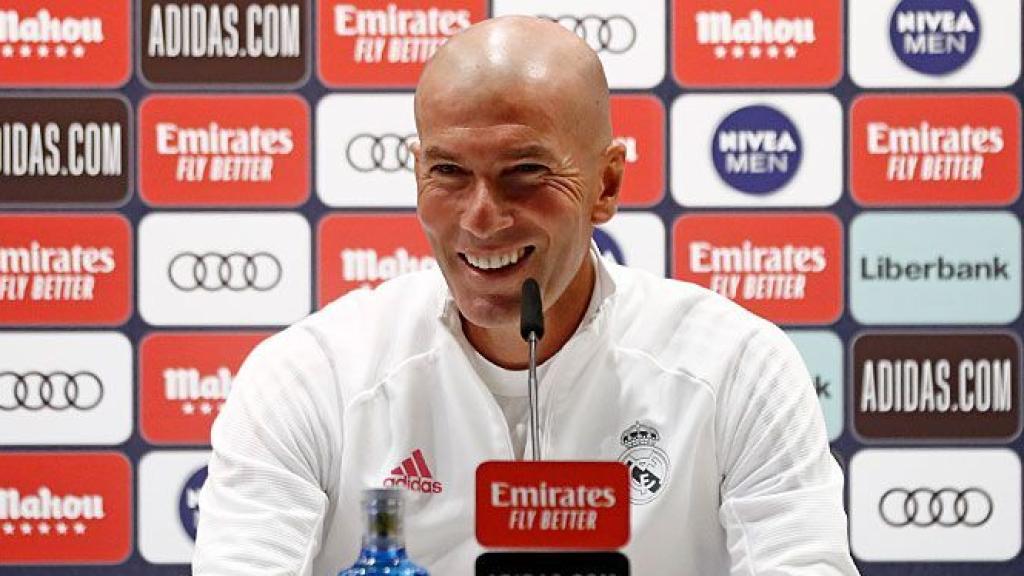 Zidane, en rueda de prensa con el Real Madrid