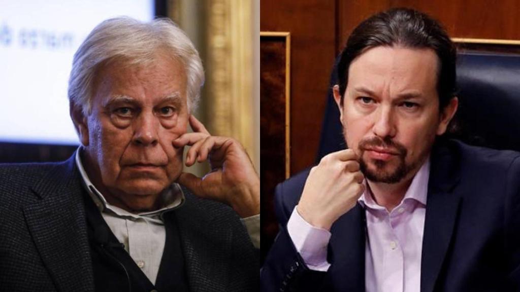 El expresidente Felipe González y el vicepresidente segundo del Gobierno, Pablo Iglesias.