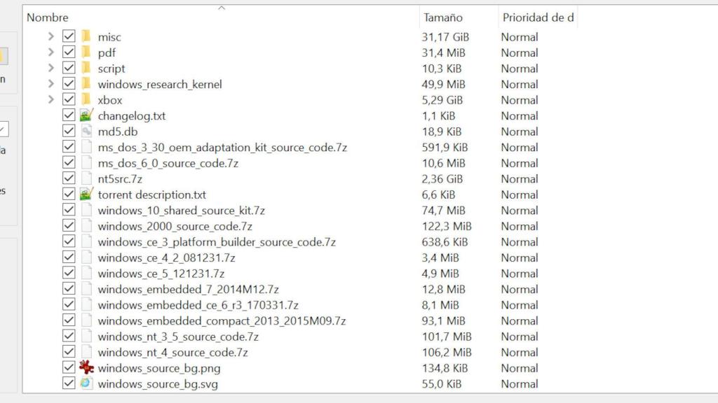 El contenido de la filtración de sistemas Windows de Microsoft