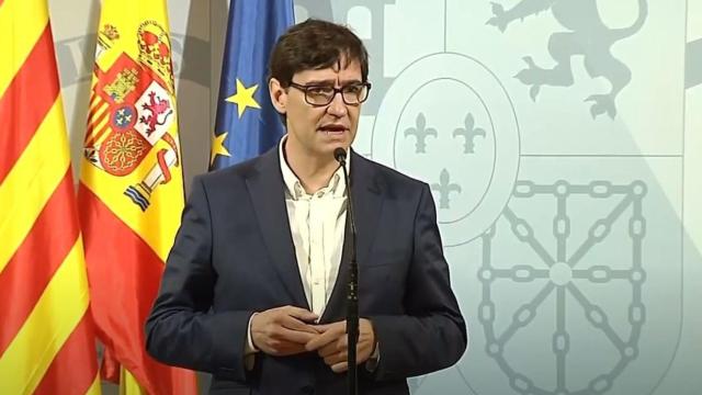 El ministro de Sanidad, Salvador Illa, durante la rueda de prensa.