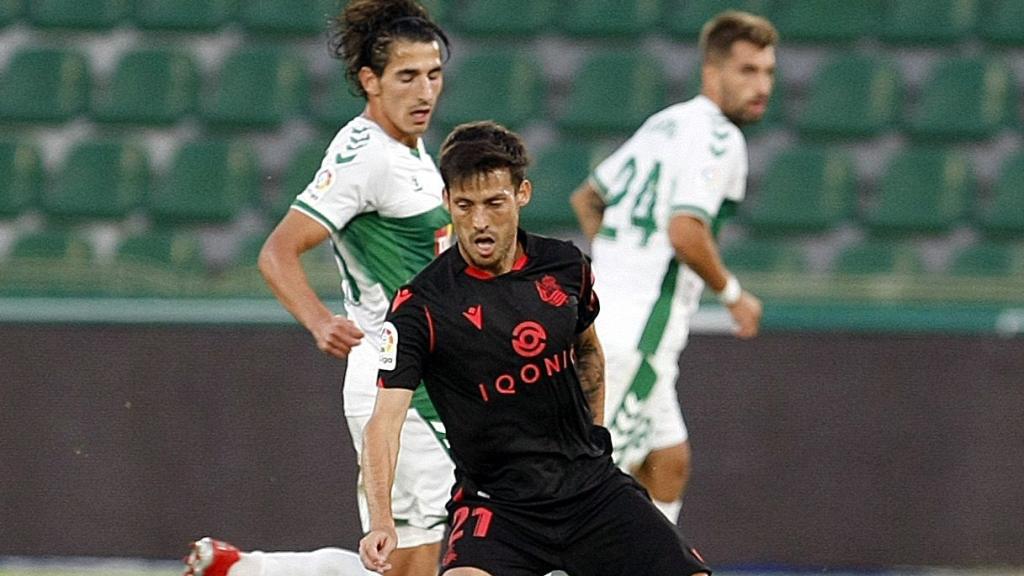 David Silva, durante el Elche - Real Sociedad de Liga