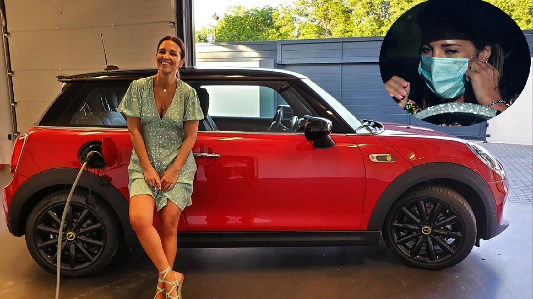 Paula Echavarría junto con el Mini eléctrico, un coche con cerca de 230 kilómetros de autonomía.