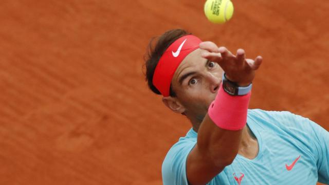 Nadal, al saque durante el partido ante Gerasimov.