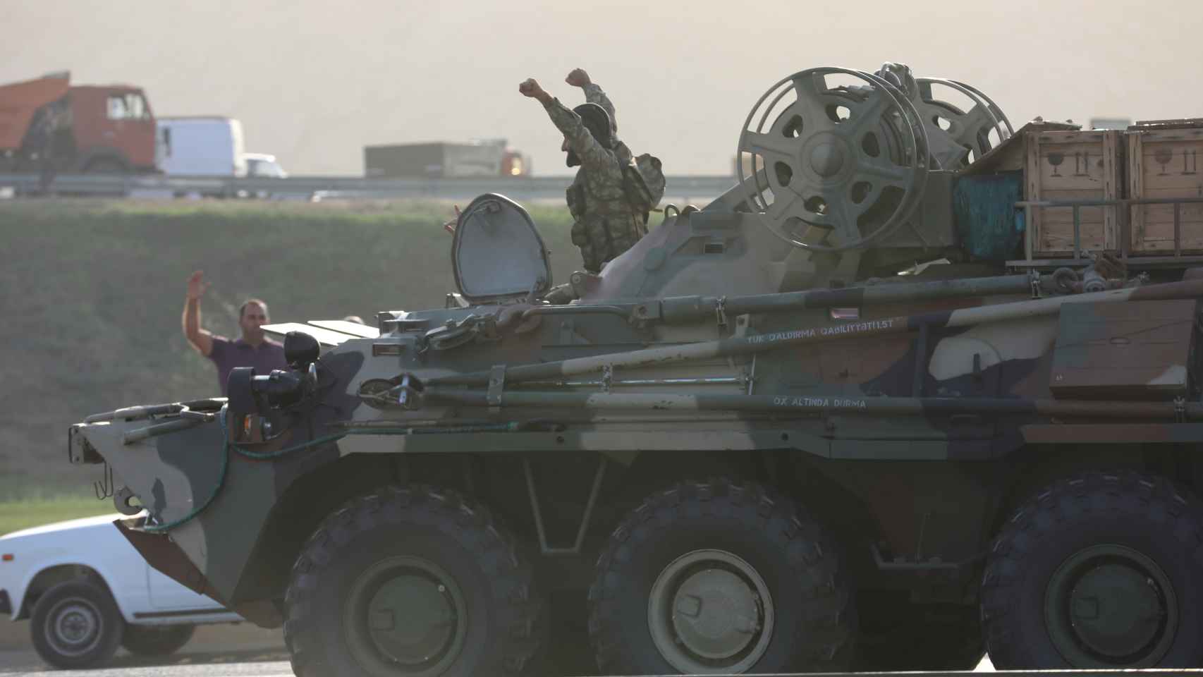 Un carro de combate de Azerbaiyán.