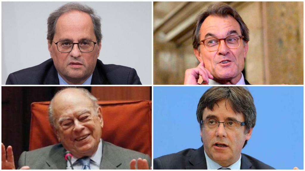 Quim Torra, Artur Mas, Jordi Pujol y Carles Puigdemont.