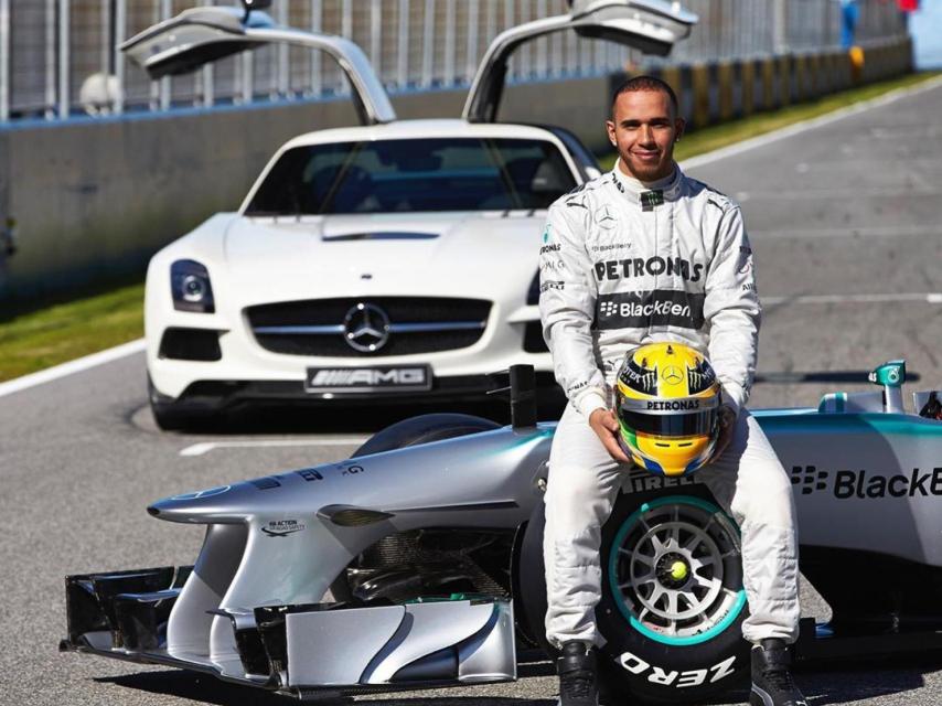 Hamilton el día que anunció su fichaje por Mercedes en 2012