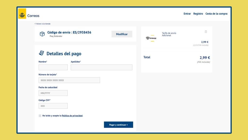 Parte del proceso de 'phishing' del correo electrónico.