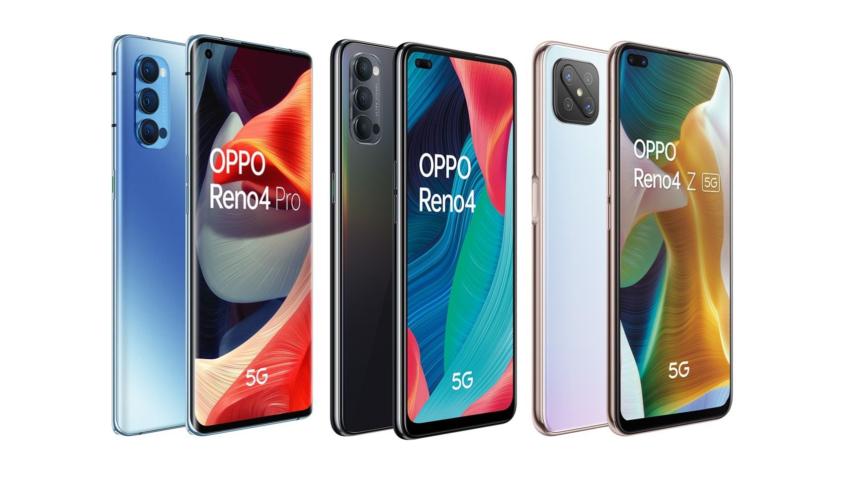 OPPO Reno 4 en toda su gama.