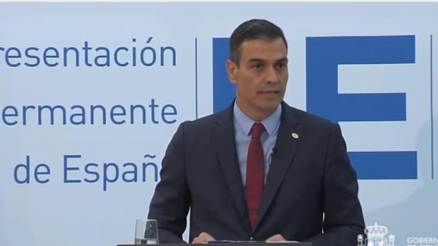 El presidente del Gobierno, Pedro Sánchez, este viernes en Bruselas tras la reunión del Consejo Europeo.