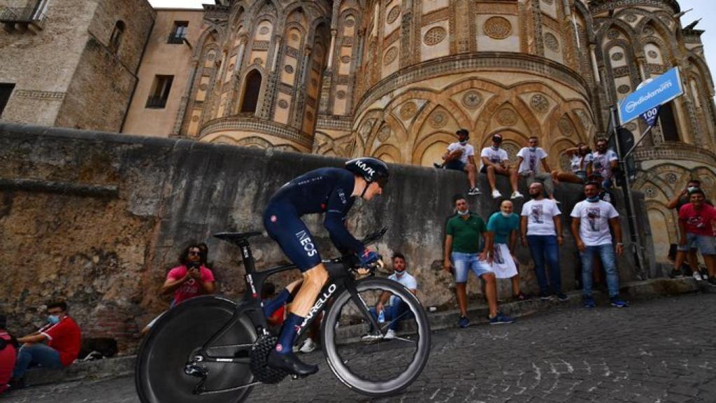 Geraint Thomas en la crono inicial del Giro