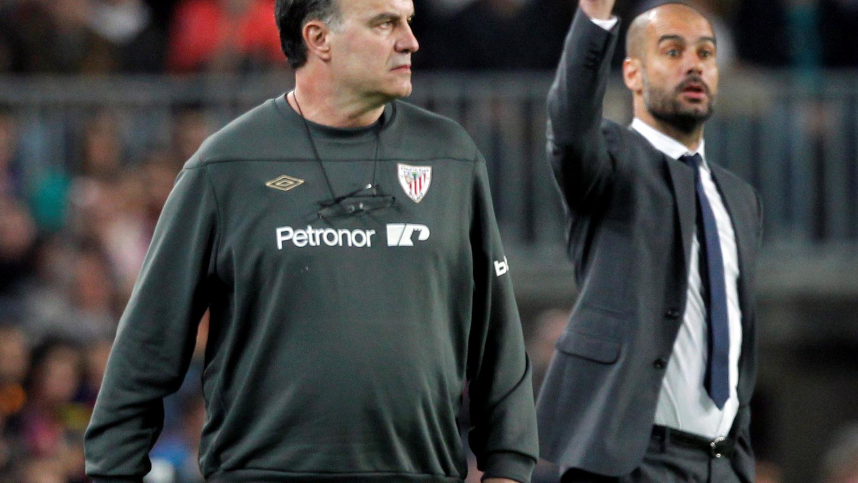 Marcelo Bielsa y Pep Guardiola, en 2012