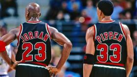 Scottie Pippen junto a Michael Jordan