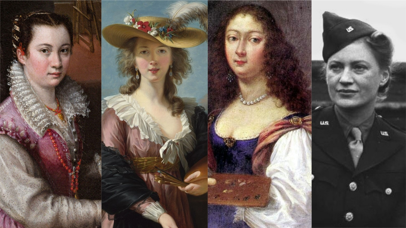 Lavinia Fontana, Marie-Louise-Élisabeth Vigée-Lebrun, Elisabetta Sirani y Lee Miller.
