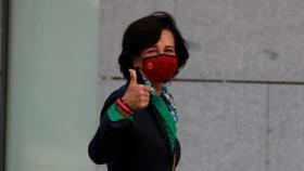 Ana Botín, presidenta del Banco Santander a su llegada a la Audiencia Nacional.