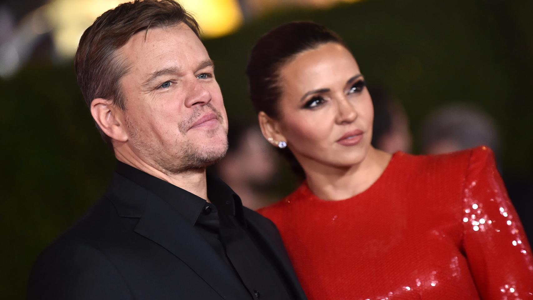 Matt Damon con su mujer Luciana Barroso.