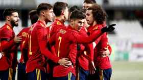 Brahim celebra un gol con la Selección Española Sub21