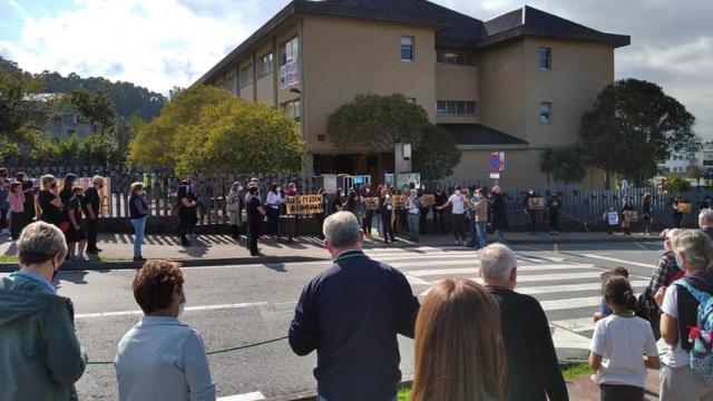 Un momento de la protesta de hoy.