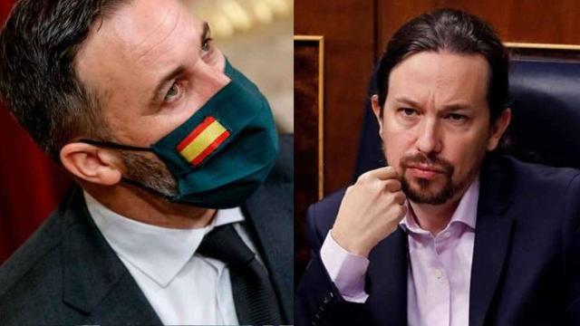 Santiago Abascal y Pablo Iglesias en un fotomontaje.