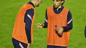 Luka Modric durante el entrenamiento de Croacia