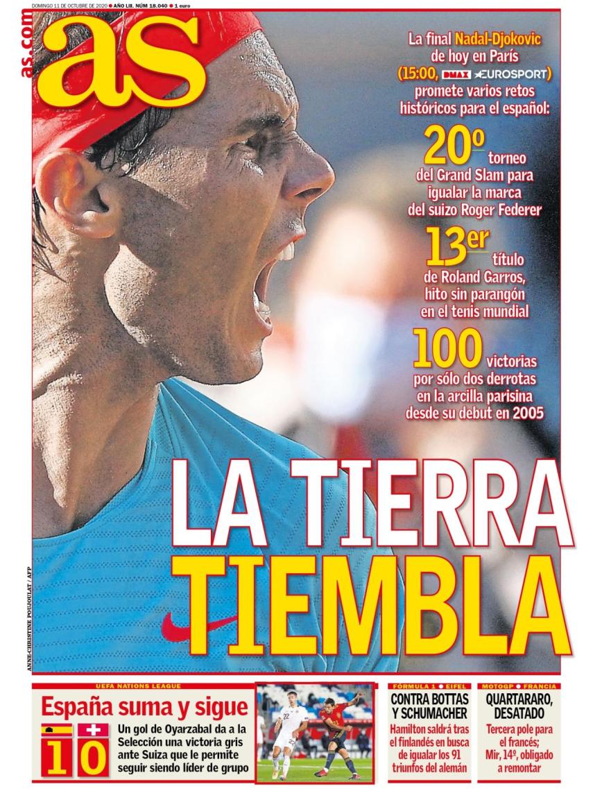 La portada del diario AS (11/10/2020)