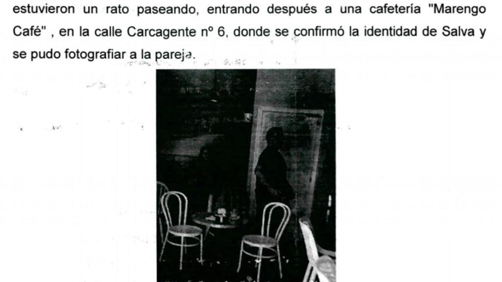 La Policía Nacional fotografió a Salva y a Maje en un encuentro que ambos mantuvieron en una cafetería de la calle Ángel de Valencia.