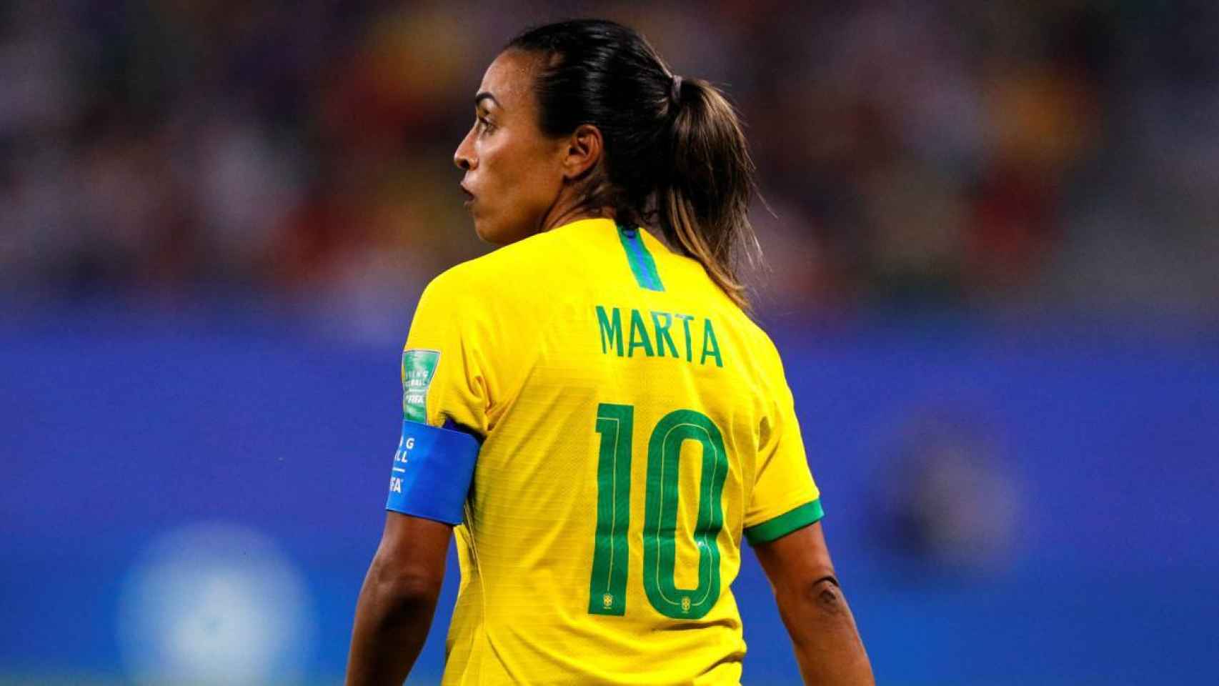 Marta Vieira, en un partido de la selección de Brasil de fútbol femenino