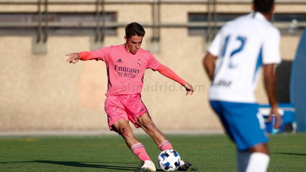 Sergio Arribas, durante el partido de pretemporada entre el Real Madrid Castilla y el Rayo Majadahonda