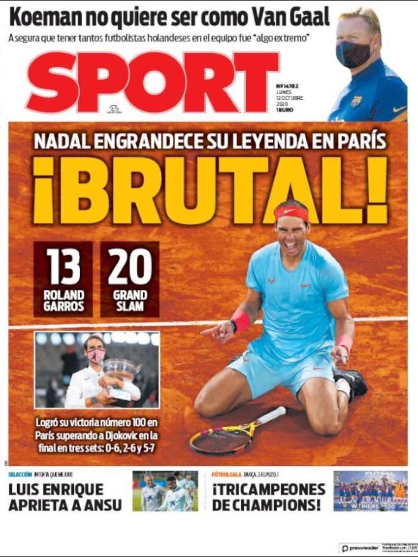 La portada del diario SPORT (12/10/2020)