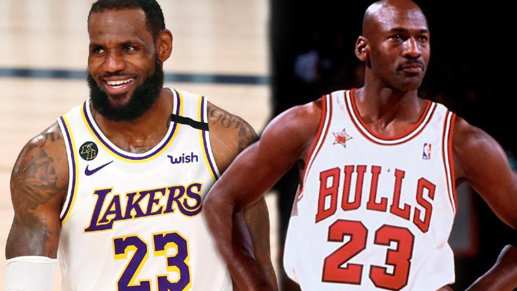 LeBron James y Michael Jordan en un fotomontaje