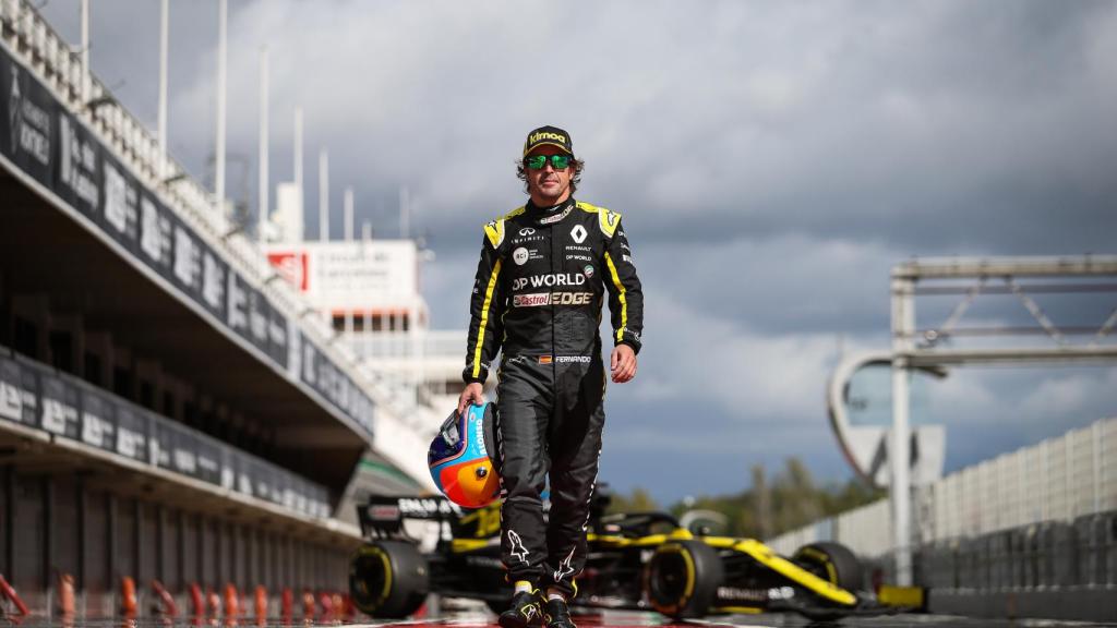 Fernando Alonso, en su primer test con Renault F1