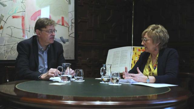 El presidente valenciano, Ximo Puig, junto a la consellera de Sanidad, Ana Barceló.