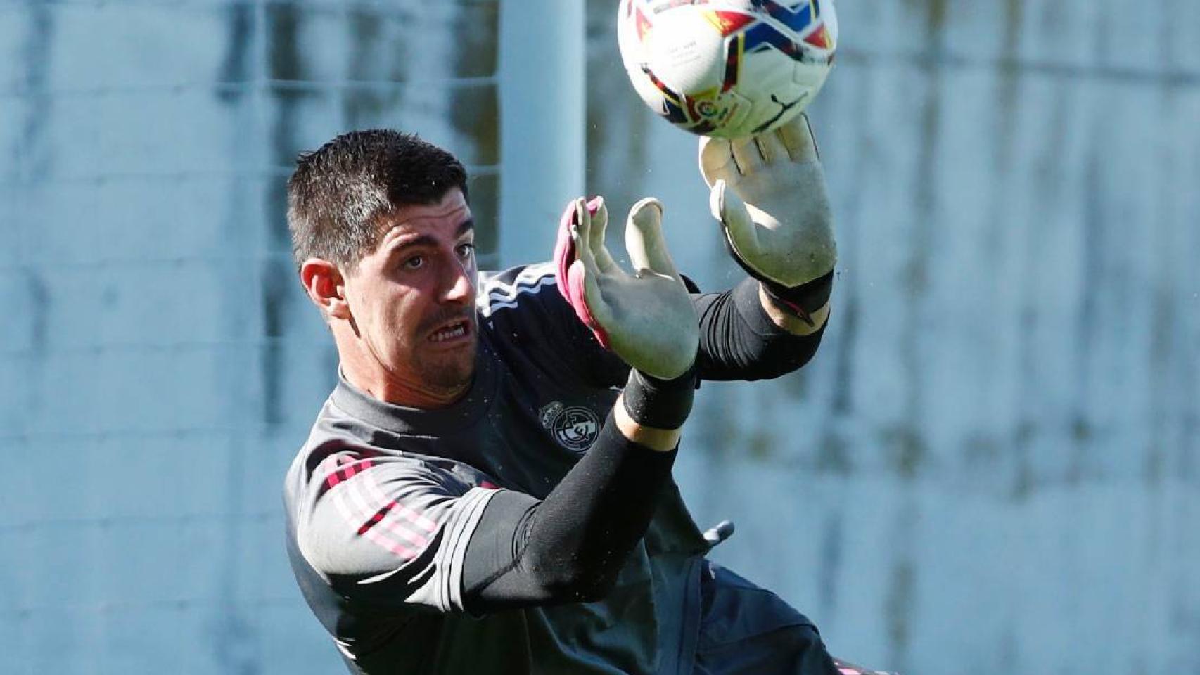 Thibaut Courtois, en un entrenamiento del Real Madrid