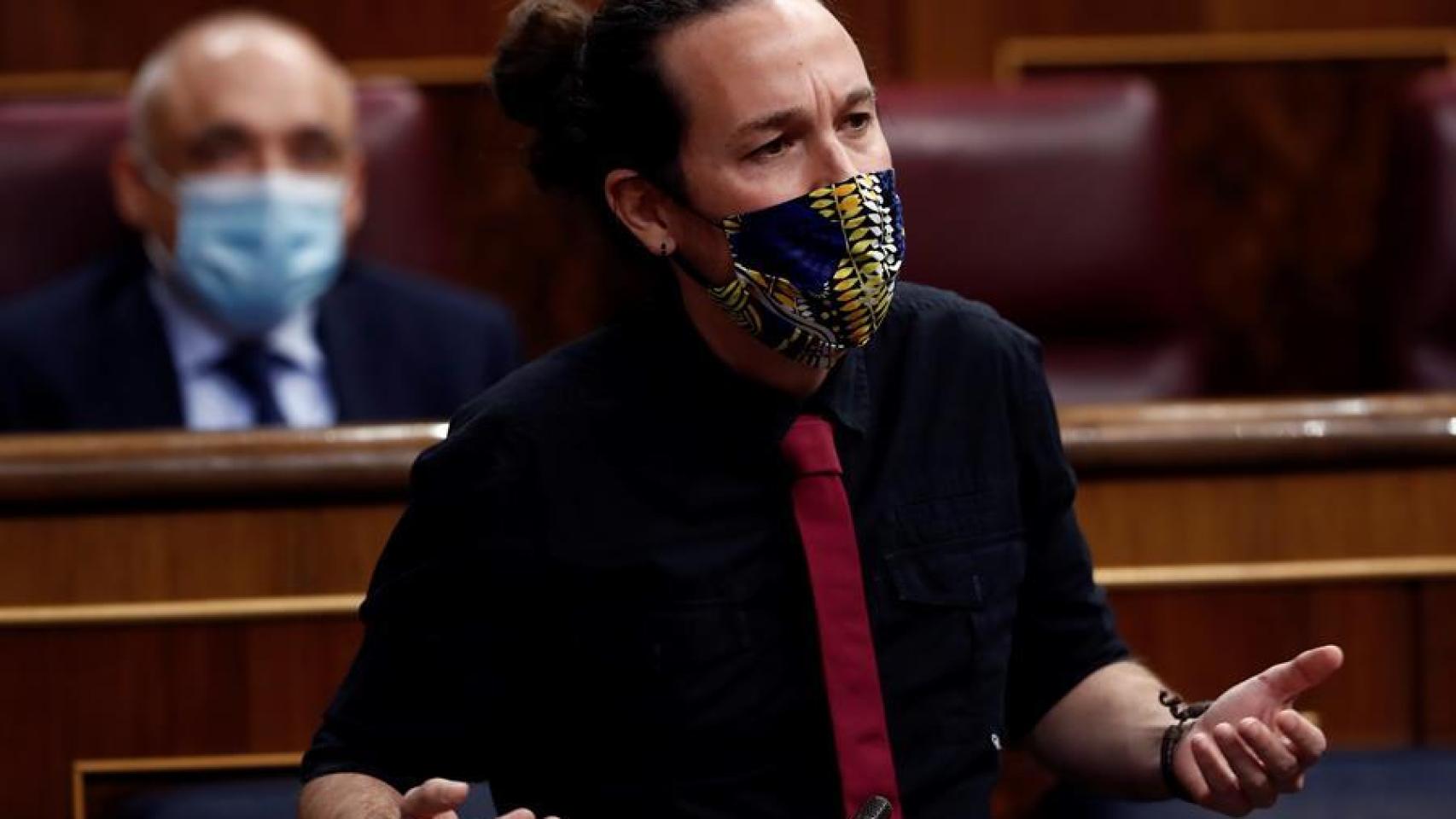 Pablo Iglesias en la sesión de control.