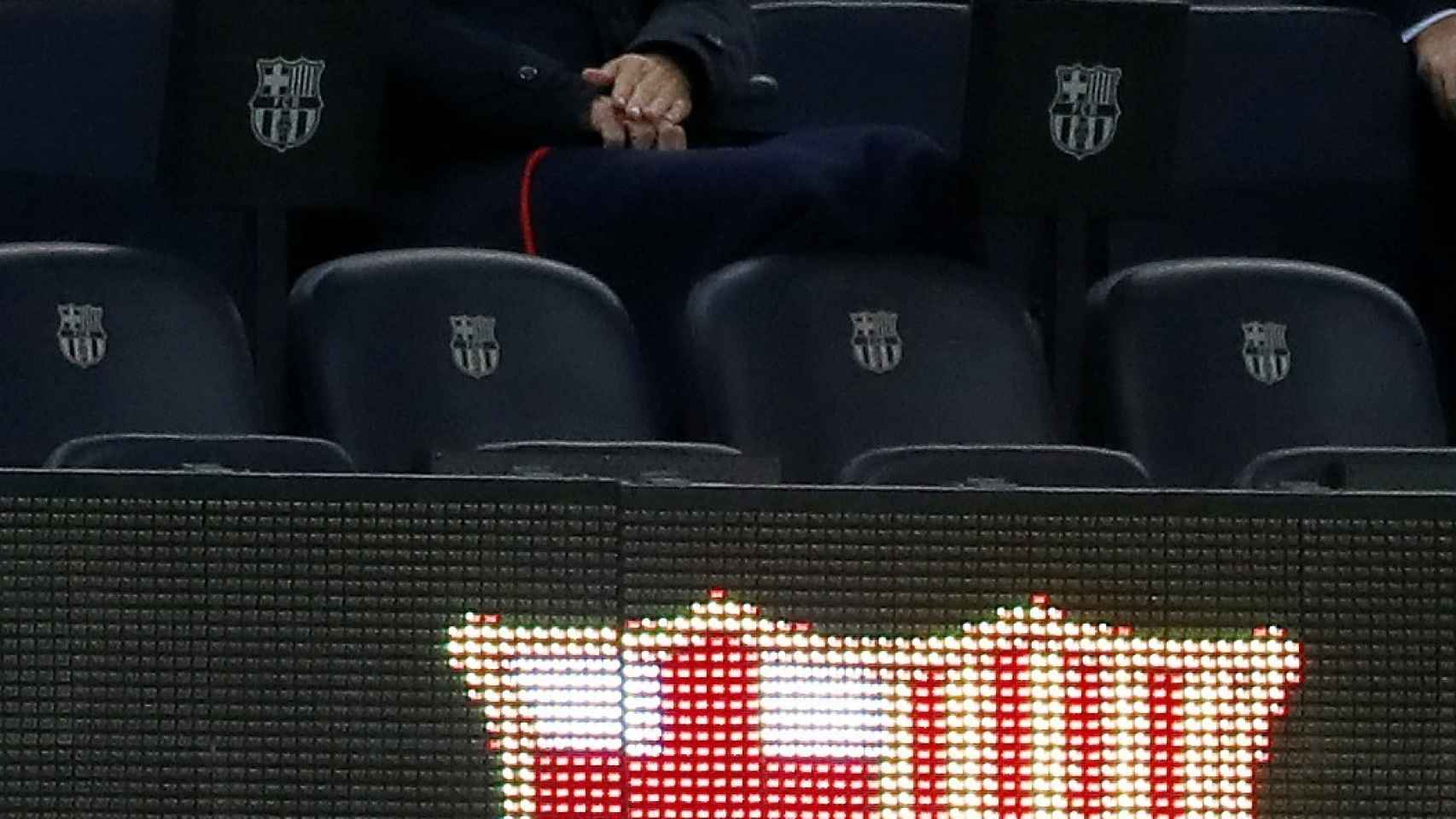 Josep María Bartomeu, durante el partido entre el Barça y el Sevilla